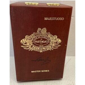 Partagas Majestuoso Master Series Cigar Box Wood Gold Logo Dominican Republic